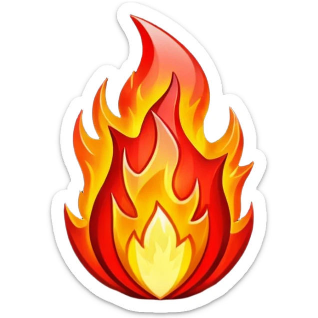 Red flaming crystal with a $ carved into the center of the crystal. sticker