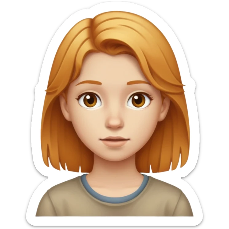 Teen girl with dirty blond and ginger hair sticker