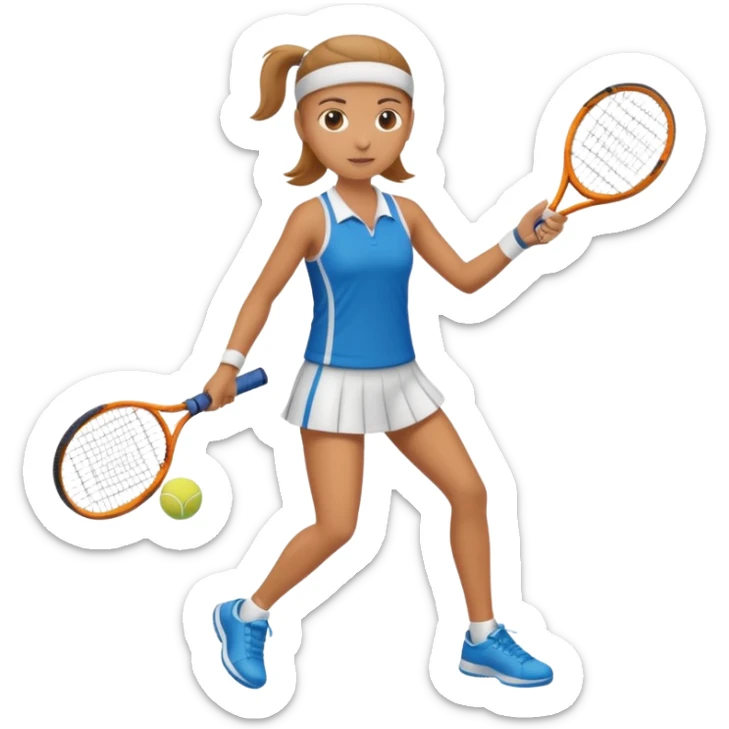 High resolution full body of a tennis player with just a one racket  sticker