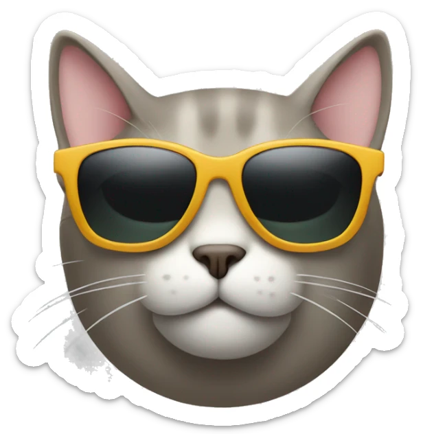Cat with sunglasses sticker