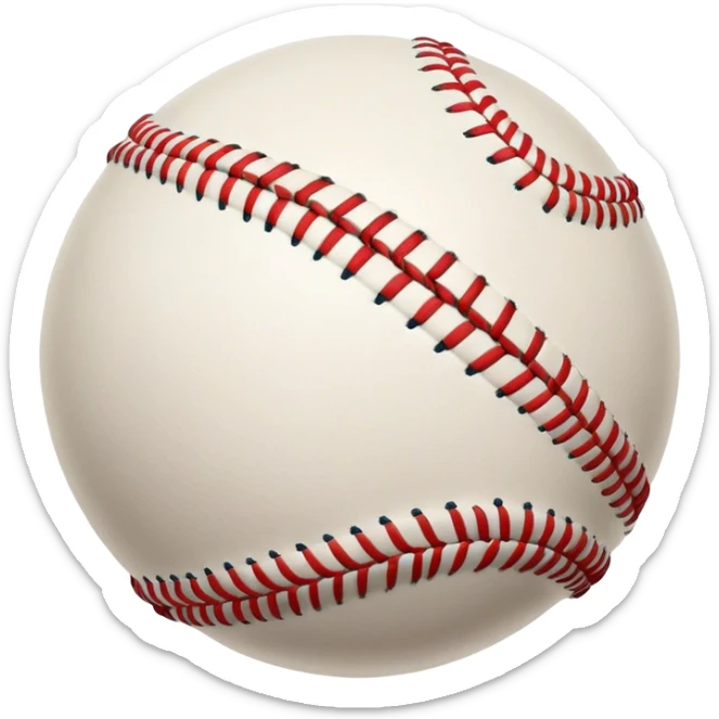 Cinematic Realistic image of a classic baseball, rendered with detailed stitching and textured leather, set against a nostalgic ballpark backdrop with soft, golden lighting that evokes Americana sticker