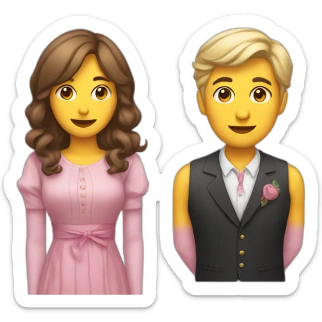 Man dressed as woman and woman dressed as man sticker