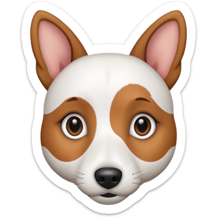 a fully white jack russell the size of a kelpie with light brown ears and a light brown patch on one eye sticker