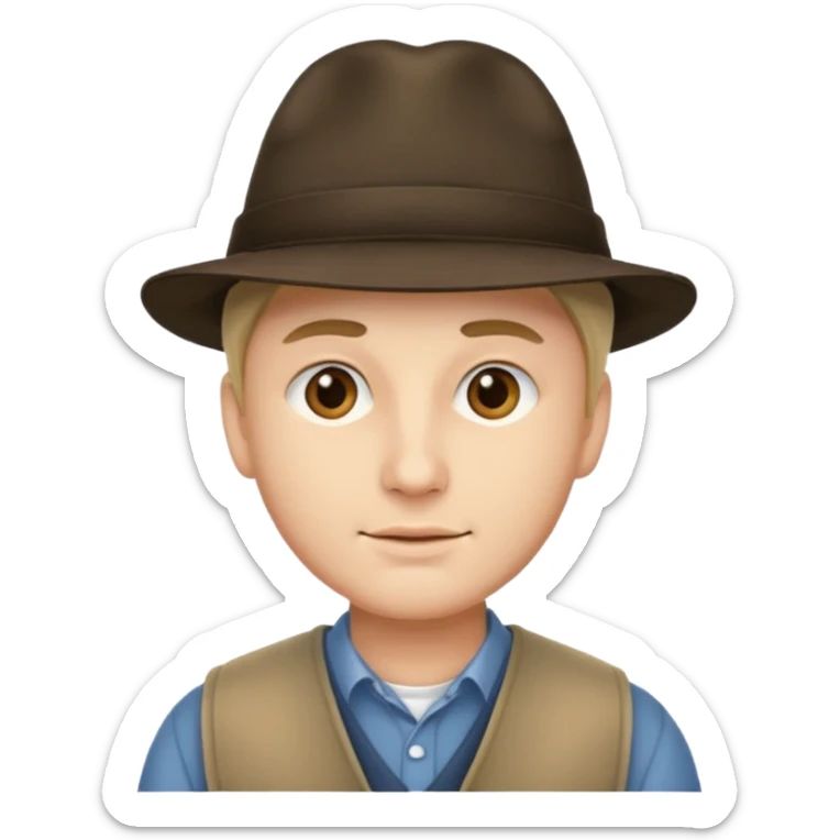 a man with hat  sticker
