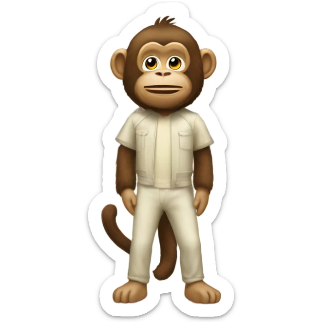 Gay person wearing a monkey costume standing inside of an Apple Store  sticker