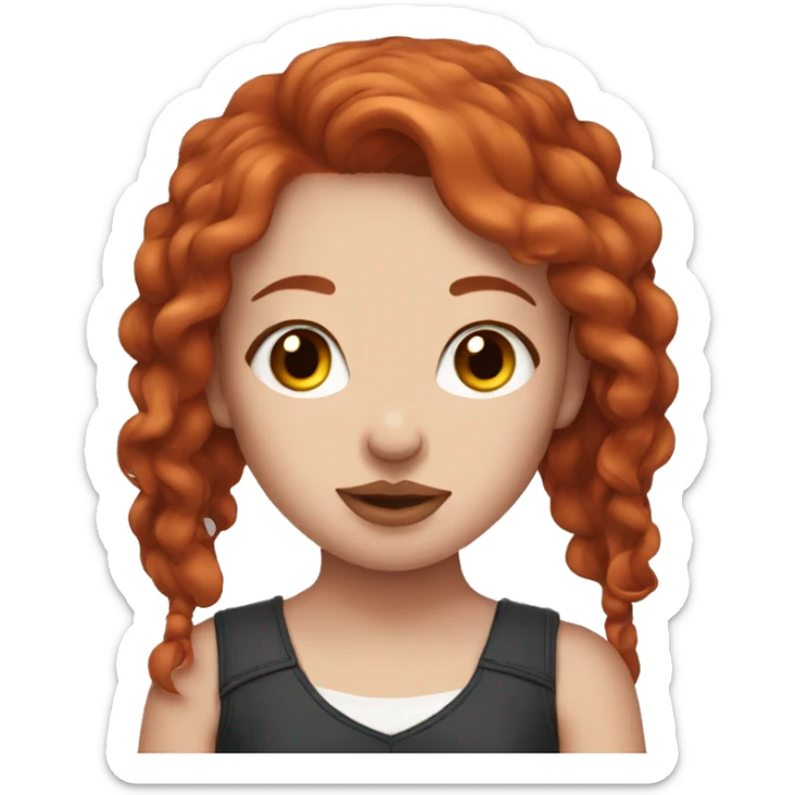 Red haired girl with septum piercing holding English Staffordshire  sticker