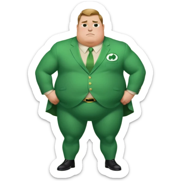  fat mr incredible  with green instead of red farting with giant green fart cloud sticker