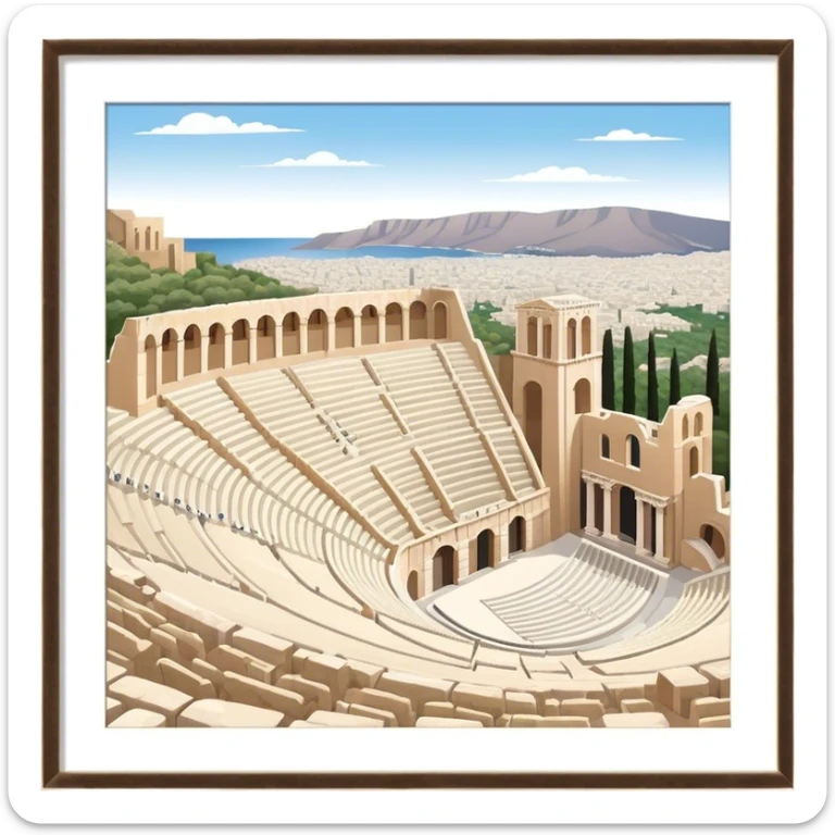 Odeon of Herodes Atticus Landmark Emoji – Depicting the ancient stone amphitheater on the Acropolis slopes. sticker
