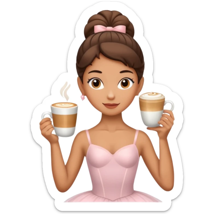 Ballerina Capuchina (Bailarina Ballet Con Una Taza De Capuchino) sticker