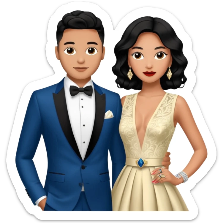 Jet Set Josh King Madrid and Tefi Valenzuela, Peruvian ex novia de millionario de digital, mingling at exclusive luxury fashion gala. sticker