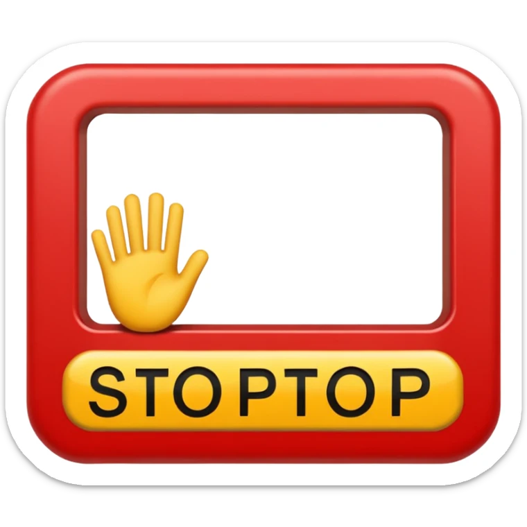 kırmızı zeminli beyaz renkle stop yazılı levha sticker