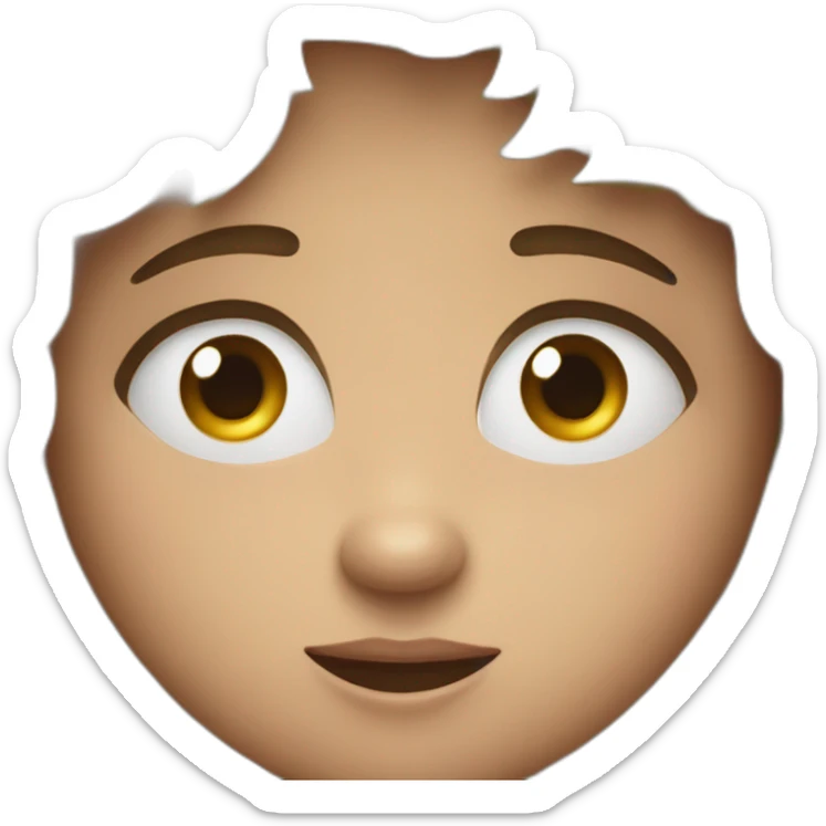 give me an apple style emoji with misty eyes and an exagerated frown sticker