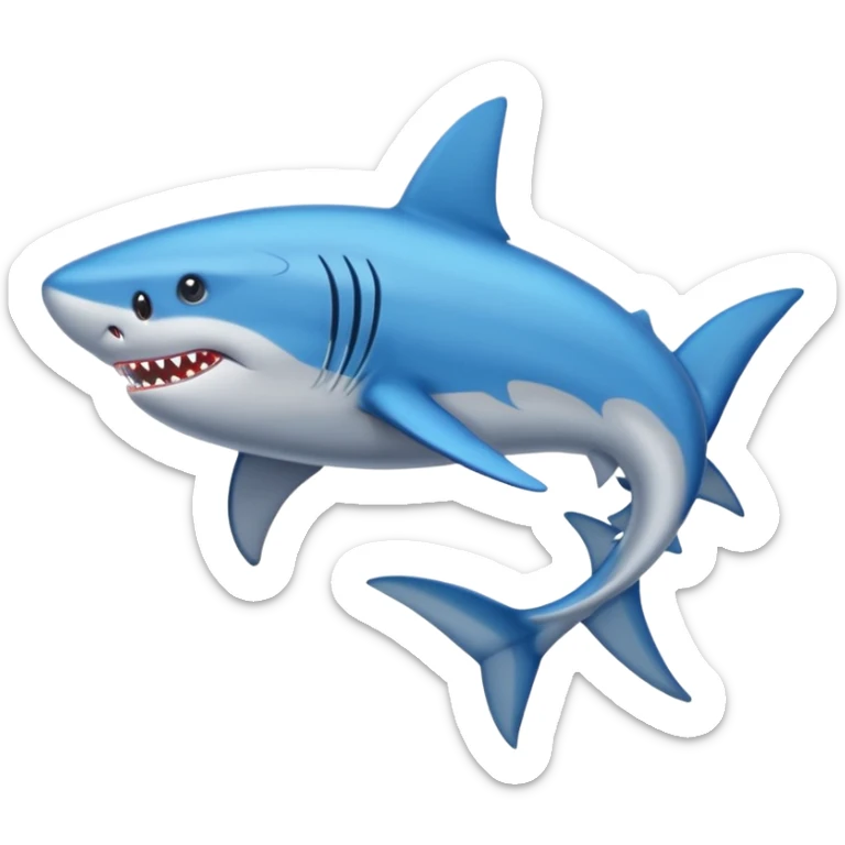 Crea un tiburón con zapatos azules y tres piernas sticker
