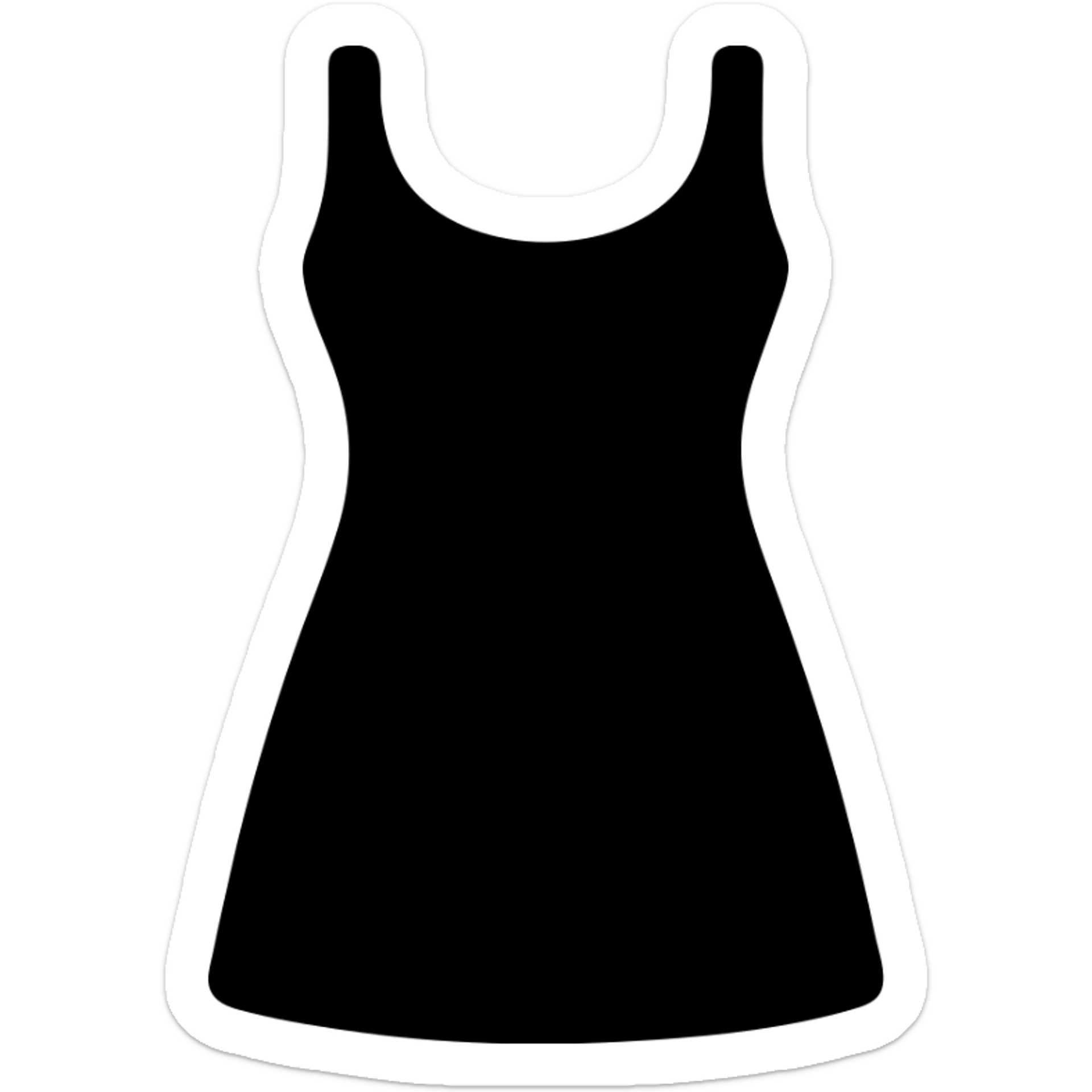 black nightgown, elegant and simple icon style sticker