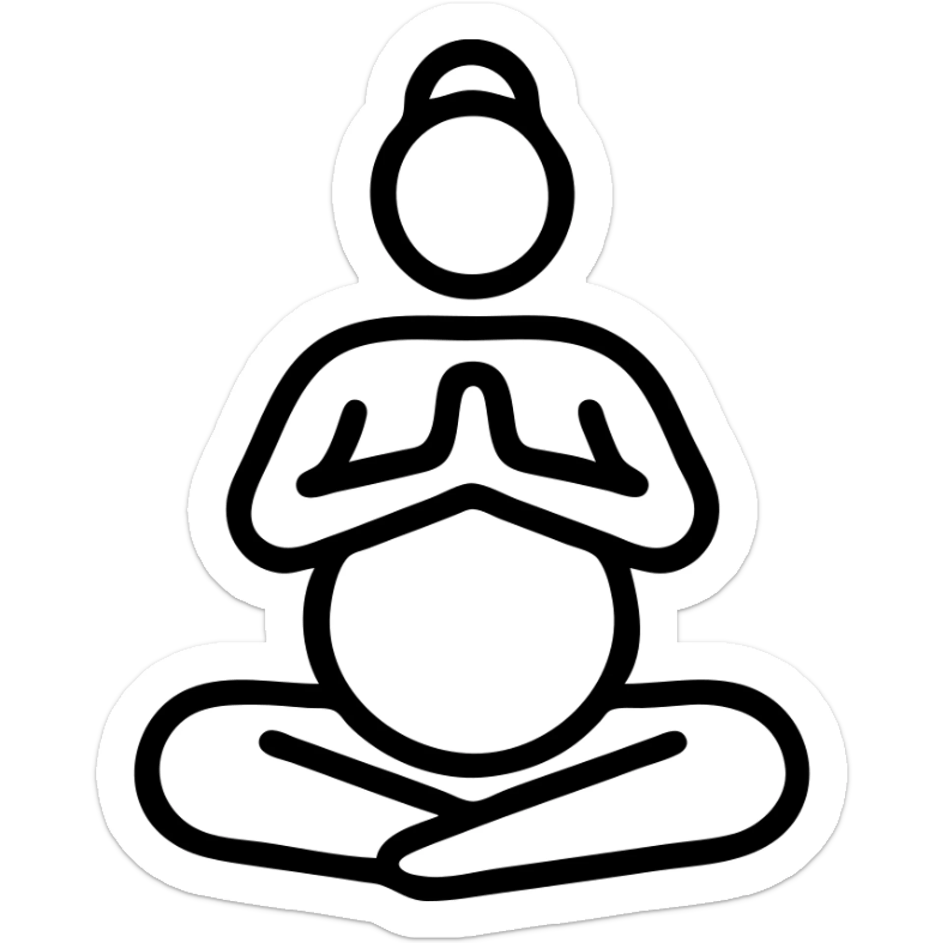 icon on the theme of prenatal yoga classes. image of a person in asana pose sticker