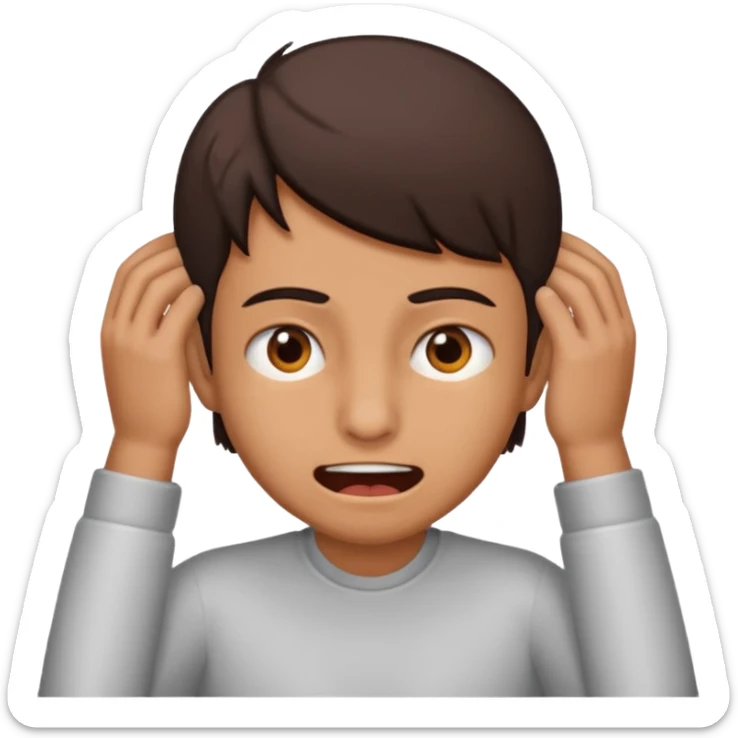 These eyes 👀, with the mouth of this emoji 😬, with a hand scratching the back of the head sticker