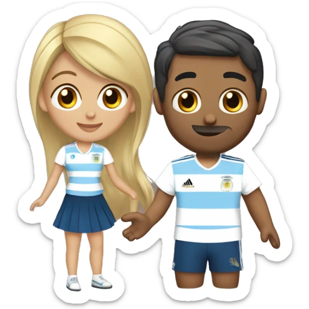 Novio venezolano y novia argentina con las camisetas  sticker