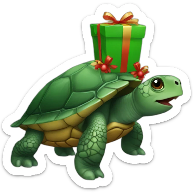 A christmas turtle sticker