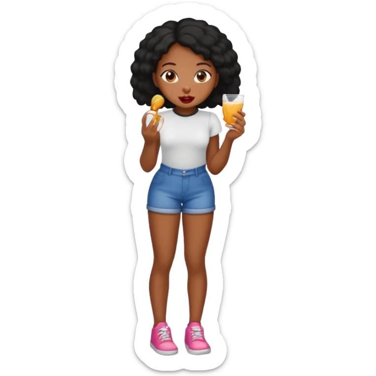 A black girl, naked showing full body licking pussy sticker