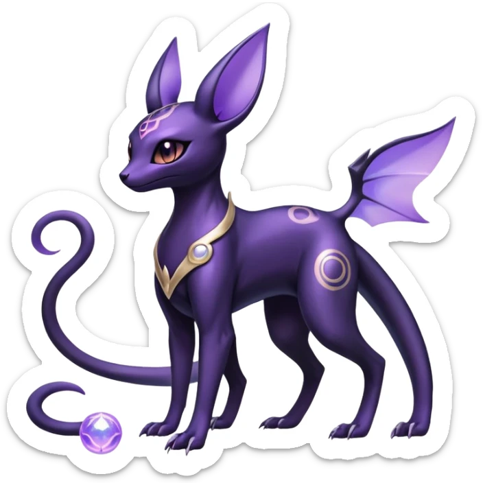 Shiny Ethereal Celestial Futuristic Divine Salandit-Umbreon-Espeon-Hybrid (Full body) sticker
