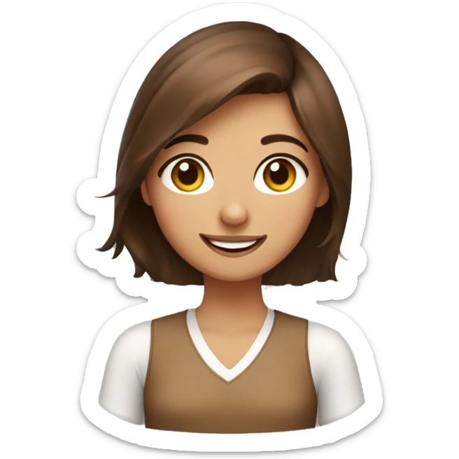 A girl from Dubai with  brownish hair holding a cat and smiling and winking  sticker