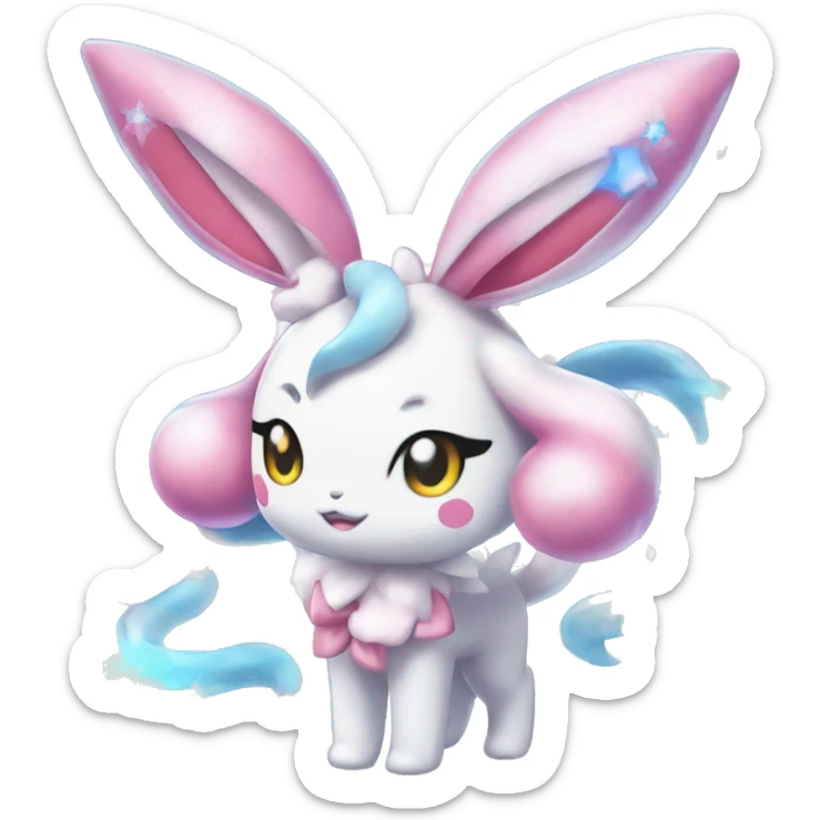 Kawaii Gorgeous Beautiful Pretty Shiny Sparkly Sylveon-Pokémon full body sticker