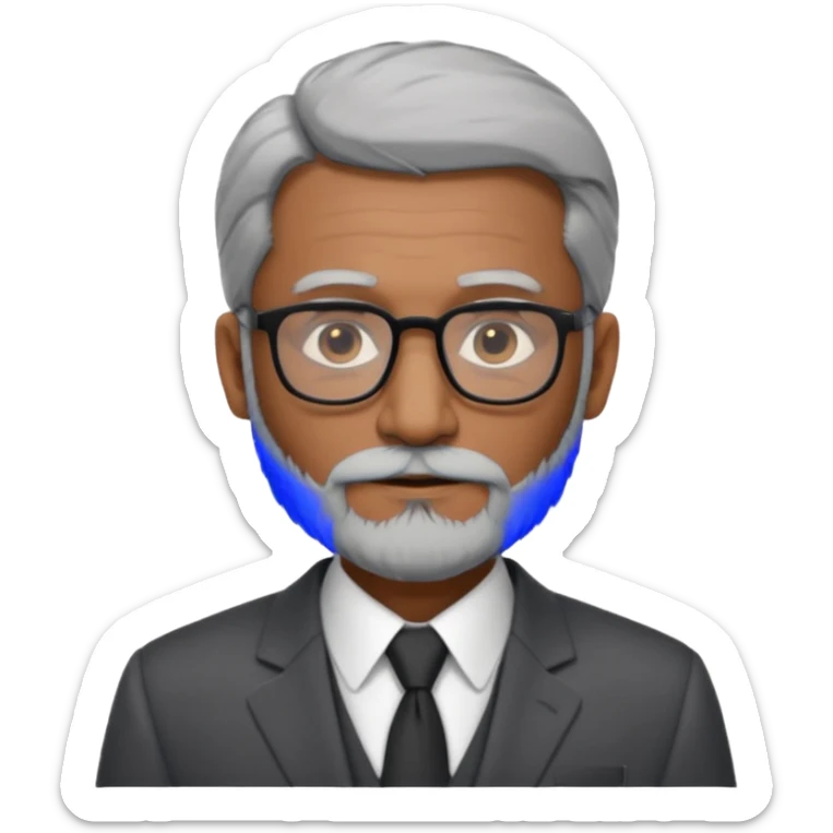 Professor Bentley Dyed black gray hair  frencb beard graying indian guy in suit with a bentley car. Older look around 60 yrs  with glasses slight balding sticker