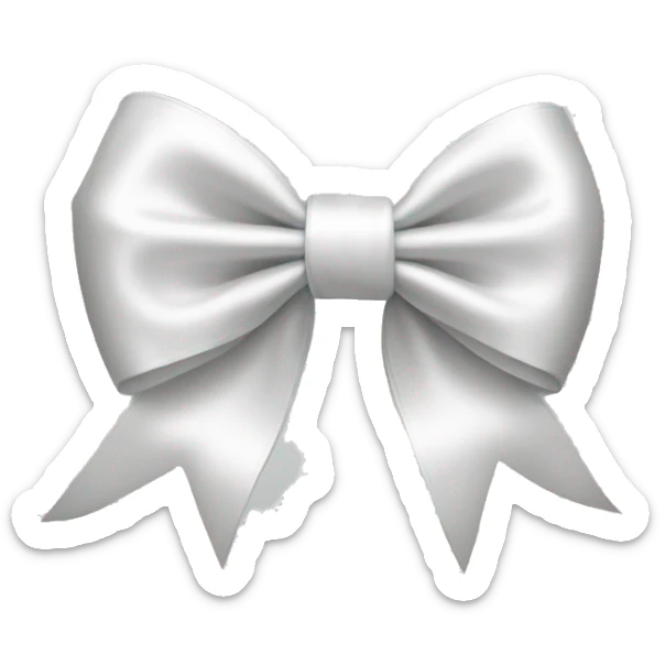 white satin bow sticker