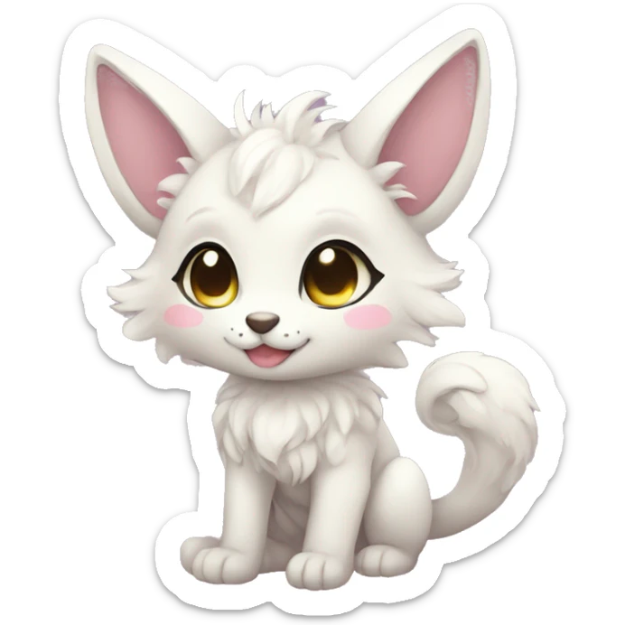 Full body Kawaii bright fantasy ethereal anthro fursona animal sticker