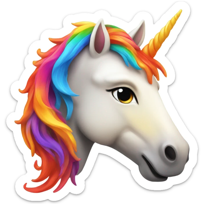 generate an emoji with a spicy unicorn with a rainbow on the top  sticker