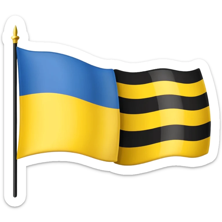 Uma bandeira de país tipo da Ucrânia mais em vez da cor azul vc coloca a cor preta onde fica o azul preto sem a cor azul na bandeira sticker