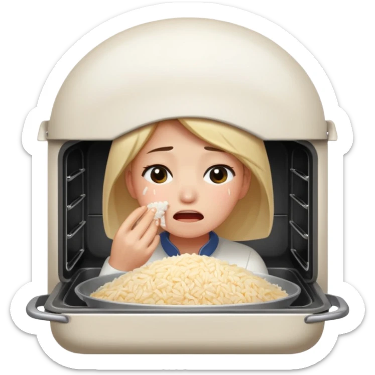 Làm cho tôi một người vợ khóc lóc ăn cơm trong lò sợ sticker