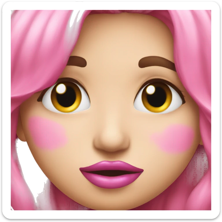 Kiss but pink and shiny  sticker