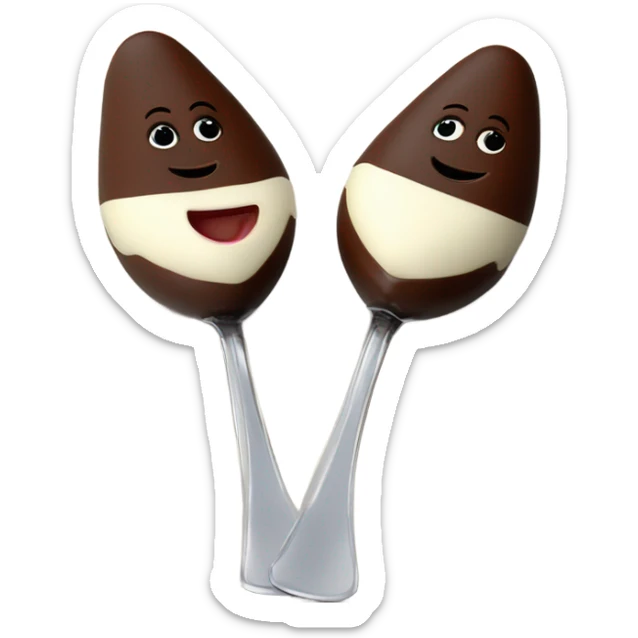 1 Chocolate quenelle and 1 vanilla quenelle on a fine dining glass plate sticker