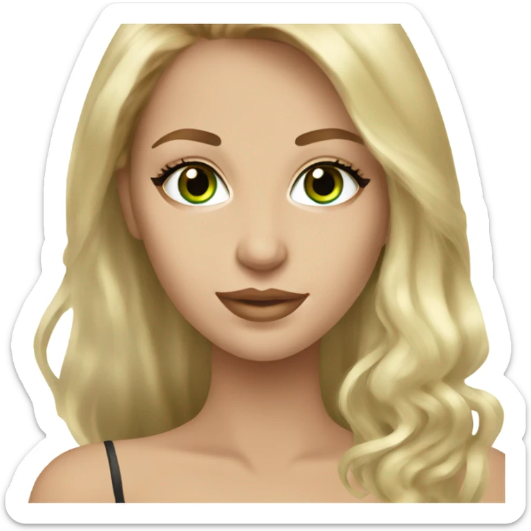 my beautiful blonde, green eyed, russian friend, with beautiful brown hair, that look like a super model sticker