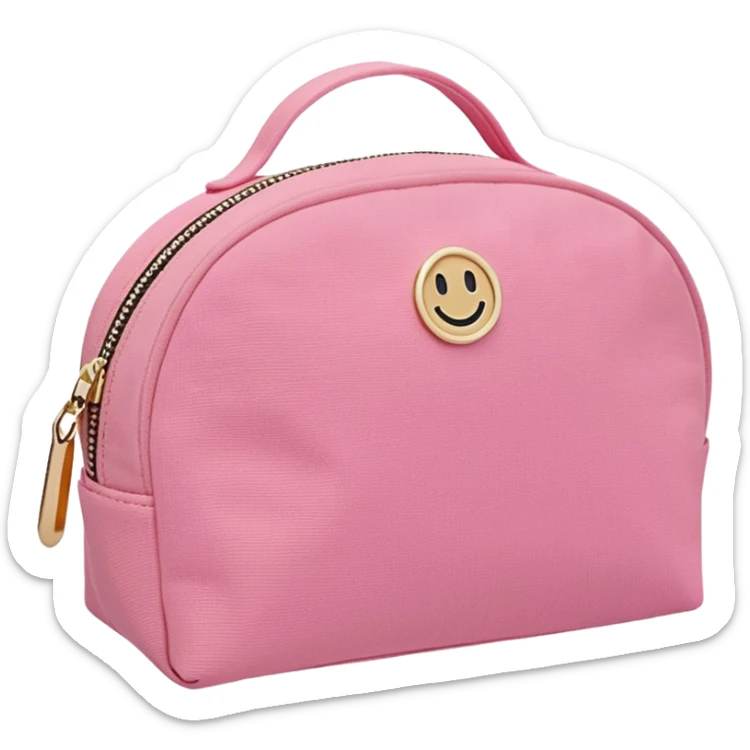 stoney clover lane makeup bag with no patches on it and no handle and no quilting and a circle zipper puller sticker