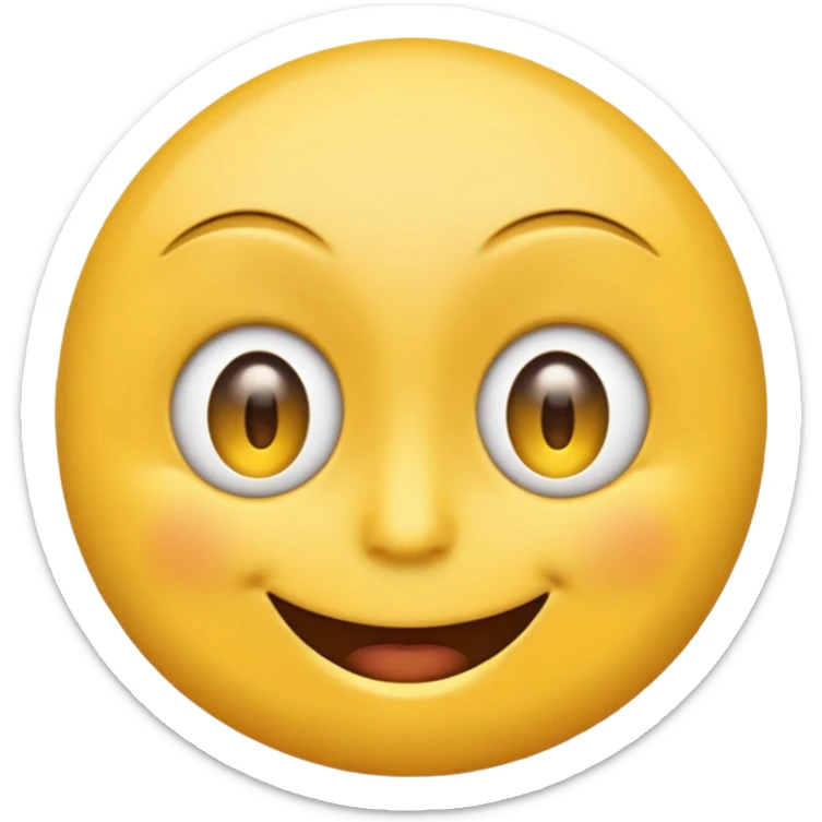 smiling emoji but the one eye is only half there and the other is full  sticker