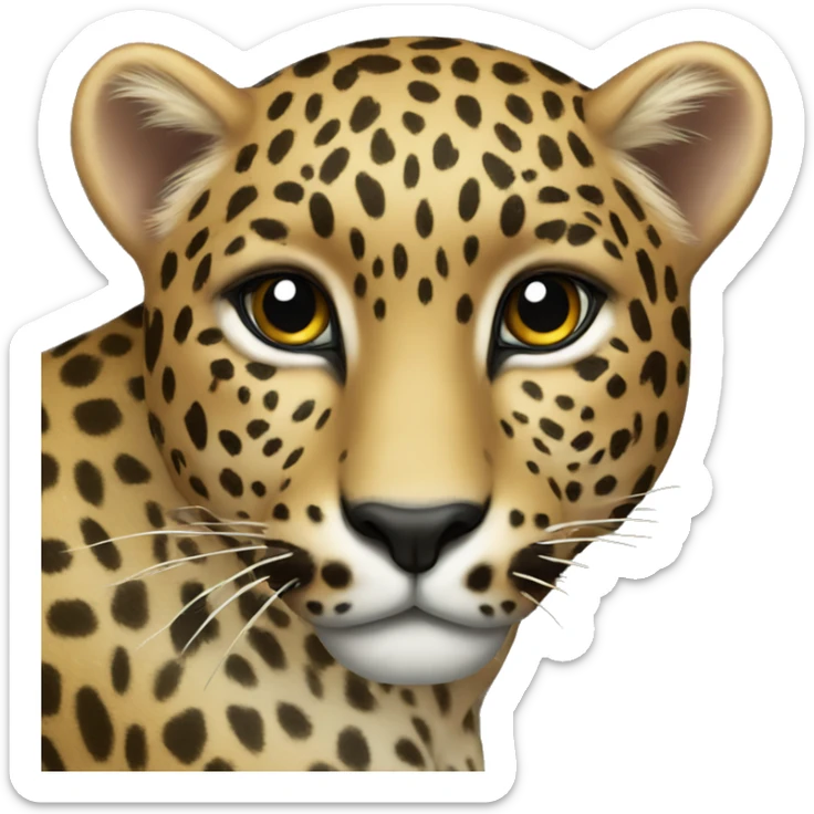 leopard heart sticker