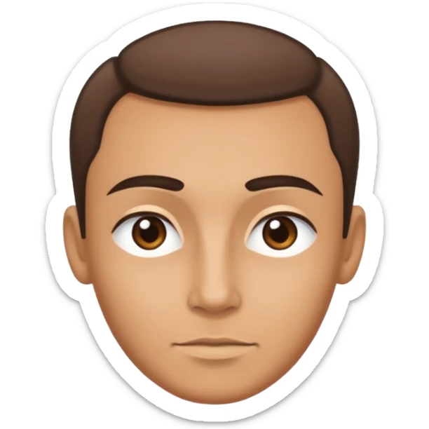 emoji of a human forehead, simple and clean cartoon style, only showing the upper part of the face from eyebrows to hairline sticker