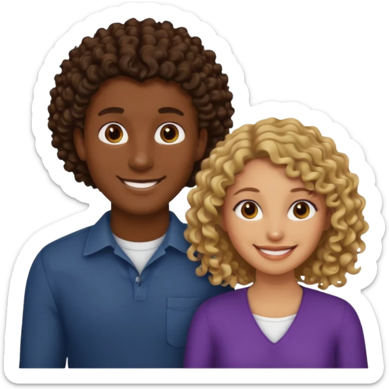 Throuple, one brunette man, one dark blonde curly woman, one dark brown woman sticker