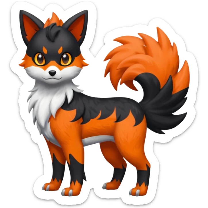 Delcatty-Litten-Houndour-Zorua-Absol-Sprigatito-fusion, full body sticker