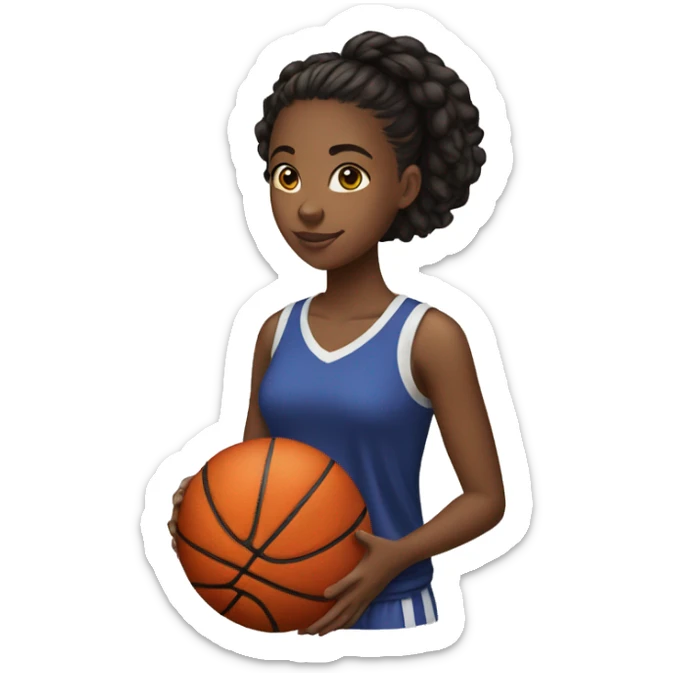 teenage black female who likes to read and play basketball sticker
