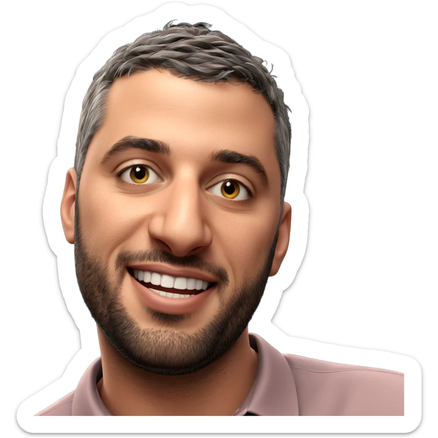 smiling boy in collared shirt sticker