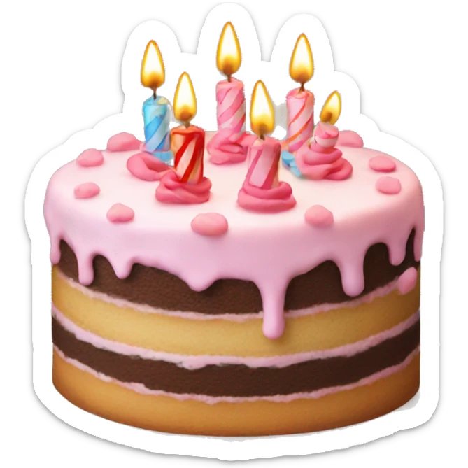 Birthday cake sticker