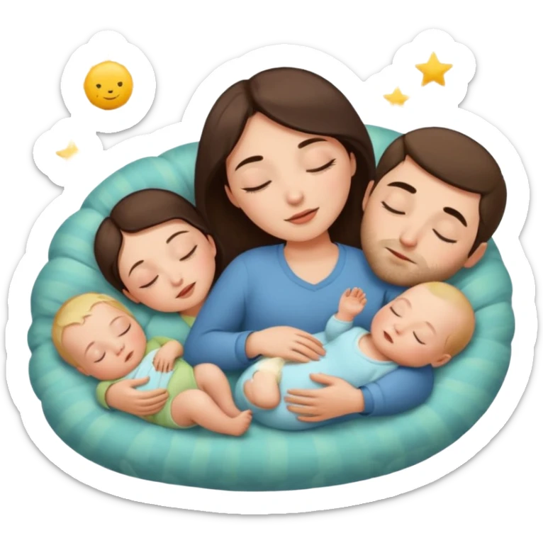 Femme Marie, homme Joseph, et le petit bébé Jesus, et les animaux font tous dodo sticker