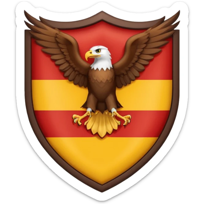Bandera de españa tricolor actual con un águila marrón en el atrás del escudo de la bandera de españa sticker