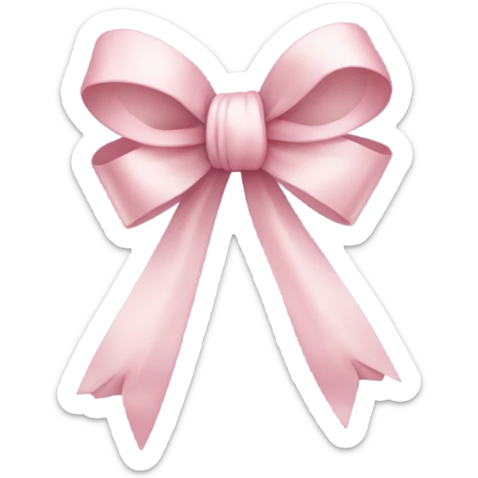 Light pink ribbon bow sticker