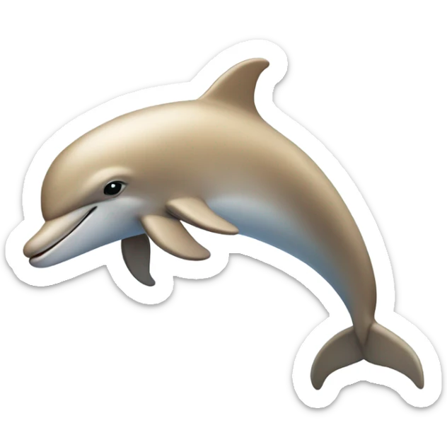 Beige dolphin  sticker