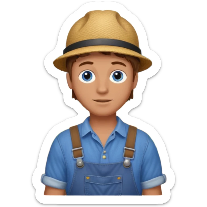 CREATE ME A NICE FARMER BOY BROWN HAIR TANNED SKIN AND BLUE EYES sticker