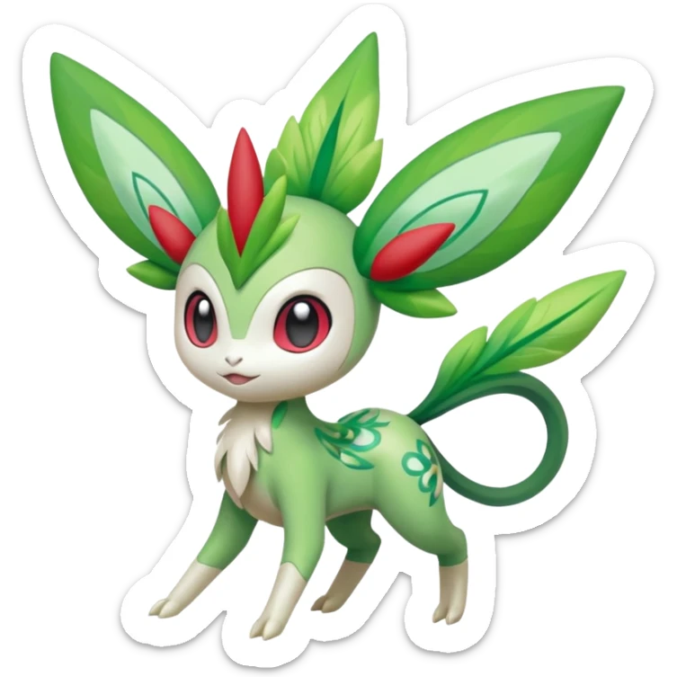 Meloetta-Shaymin-Celebi-Virizion-Pokémon-Fakémon-fusion-hybrid-creature sticker